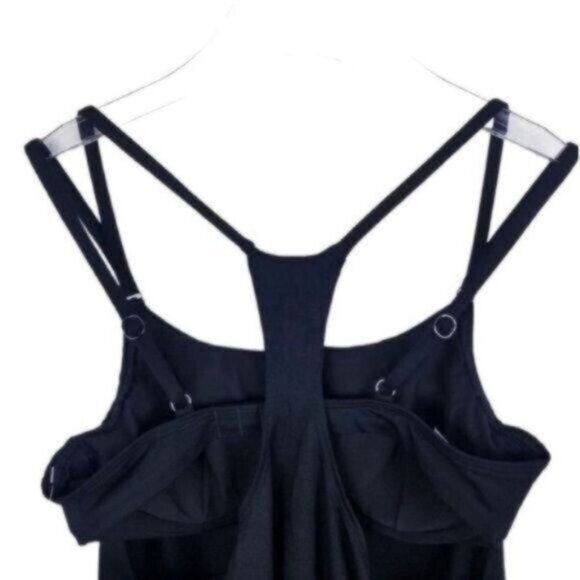 Athleta Seascape Tankini Swim Tank UPF 50+ Black Beach Vacation Pool 34 B/C - Picture 6 of 8